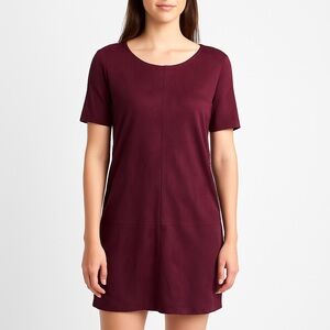 Bishop + Young Burgundy Faux Suede Shift Dress Size Large